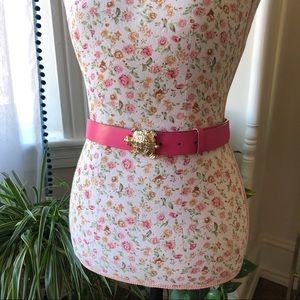 Vintage Turtle Belt in Hot Pink Leather